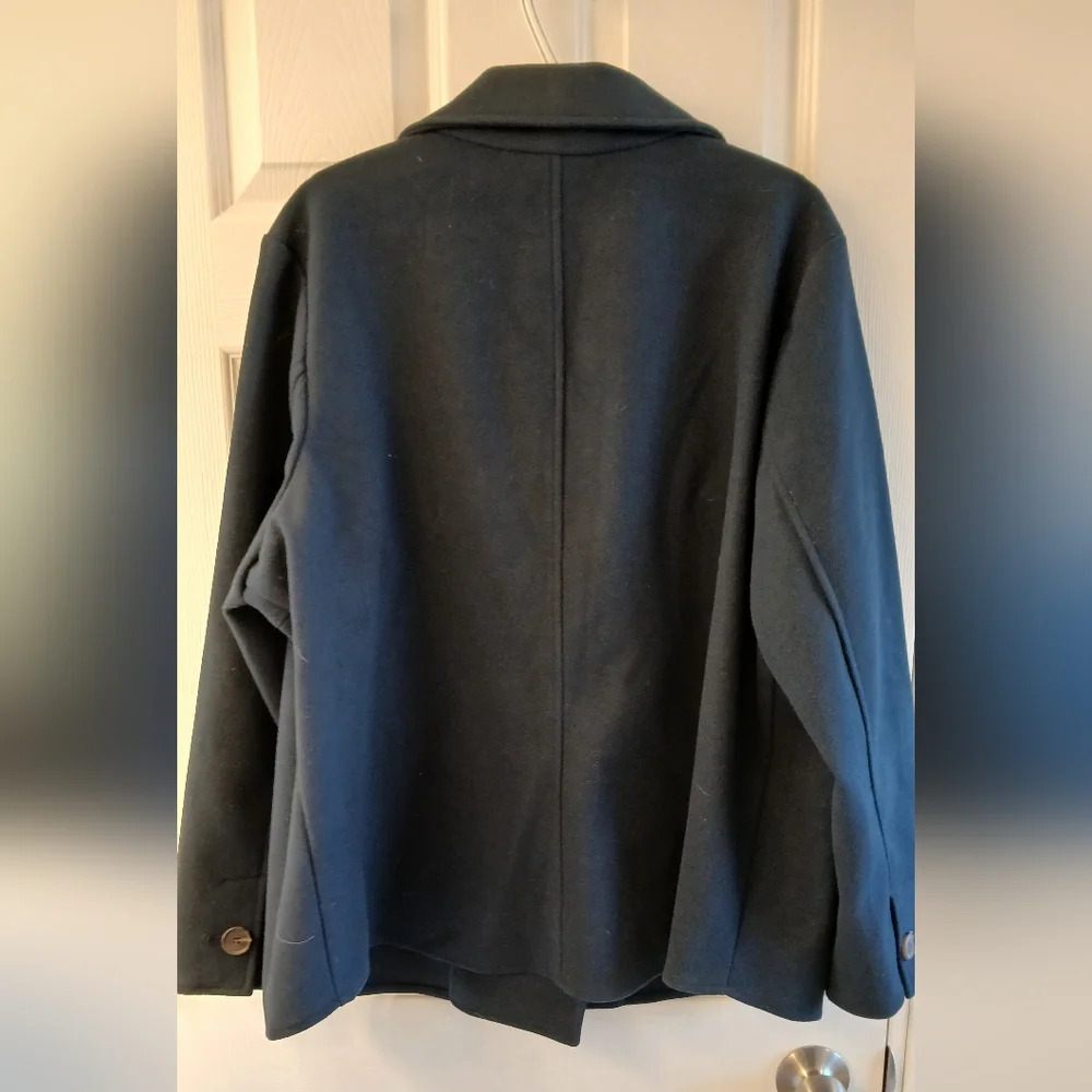 Croft & Barrow Navy Pea Coat – Women’s 2X – Washable, Double‑Breasted Classic